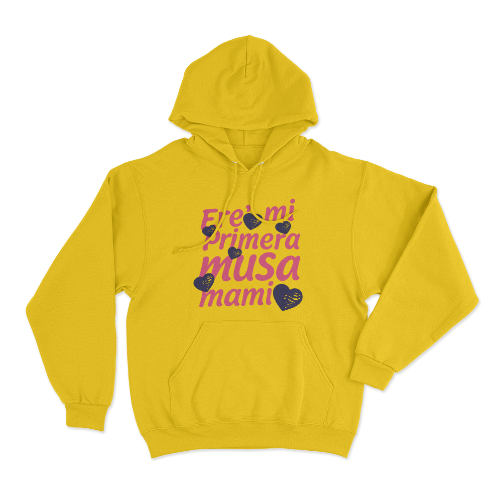 Ere’ mi Primera Musa Mami Unisex Hoodie Yellow Ere mi Primera Musa Mami Unisex Hoodie Yellow