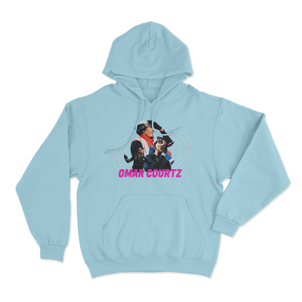 Omar Courtz Portriat Unisex Hoodie Sky Blue Omar Courtz Portriat Unisex Hoodie Sky Blue
