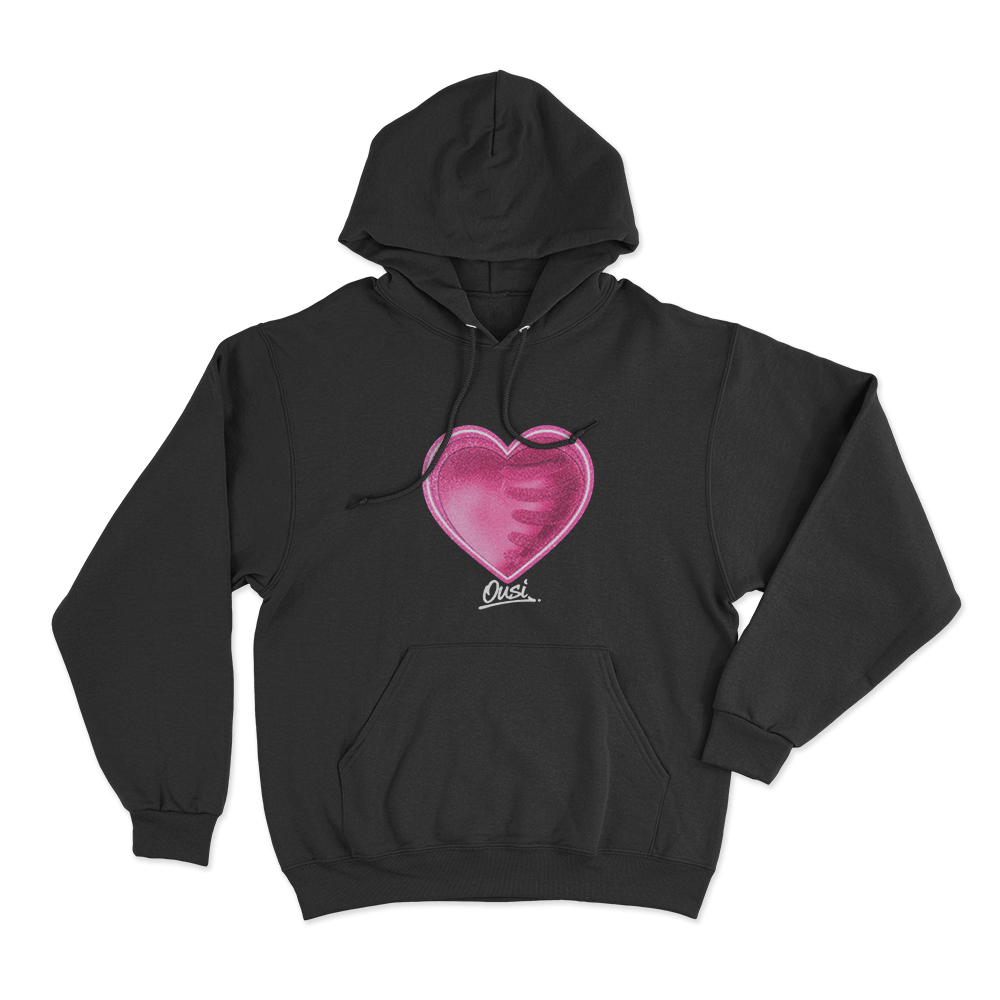 Ousi Heart Unisex Hoodie Black Ousi Heart Unisex Hoodie Black