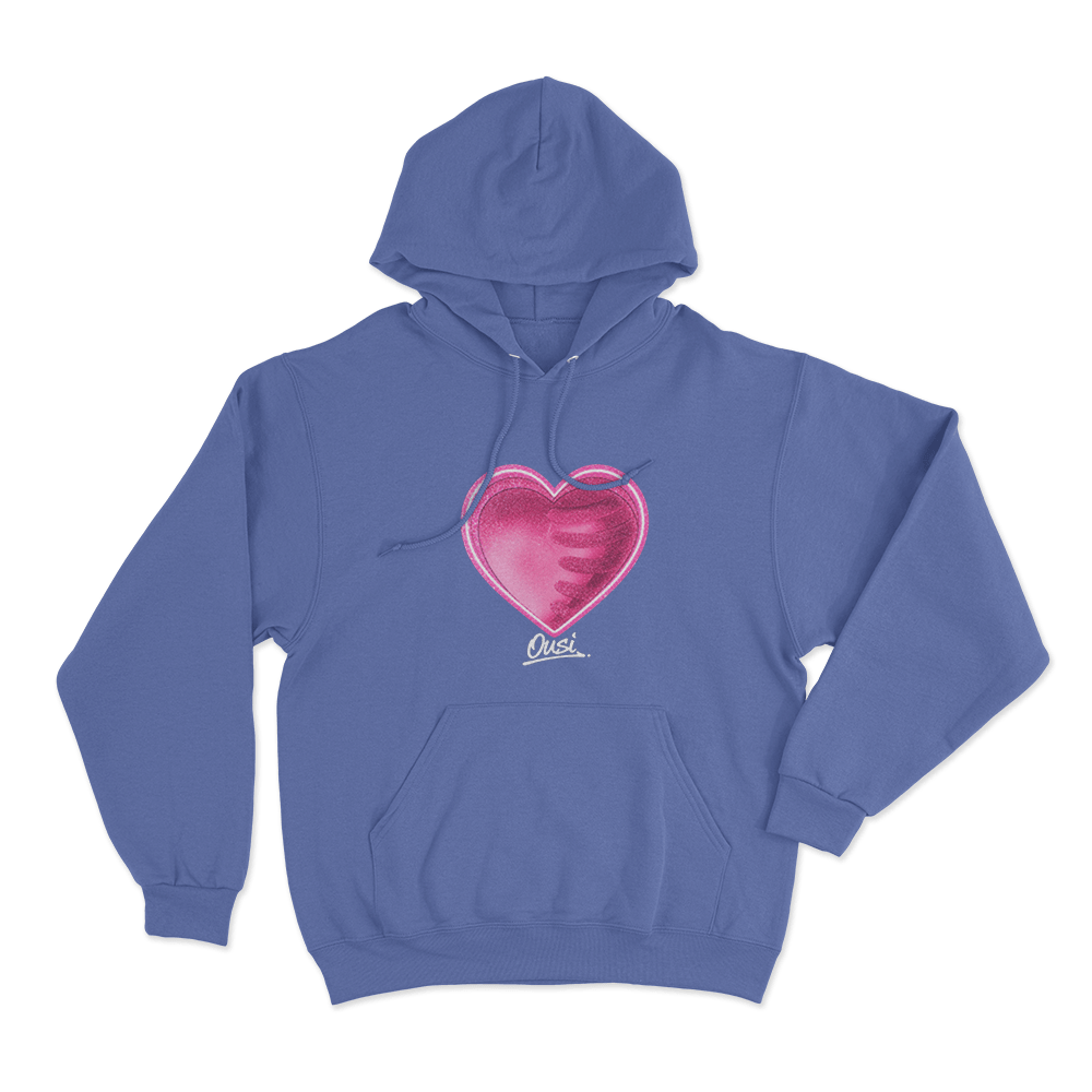 Ousi Heart Unisex Hoodie Blue Ousi Heart Unisex Hoodie Blue