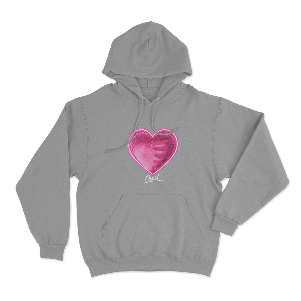 Ousi Heart Unisex Hoodie Grey Ousi Heart Unisex Hoodie Grey