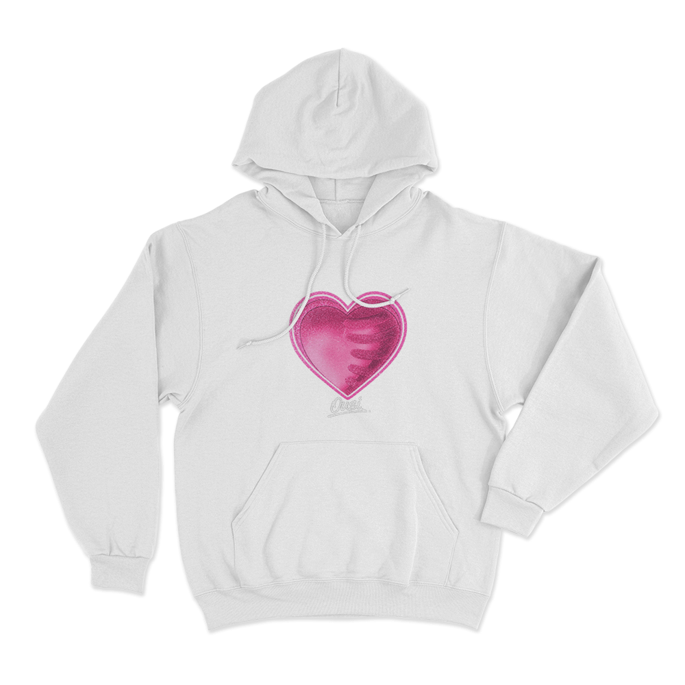Ousi Heart Unisex Hoodie White Ousi Heart Unisex Hoodie White