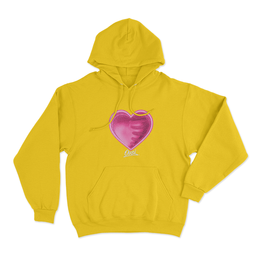Ousi Heart Unisex Hoodie Yellow Ousi Heart Unisex Hoodie Yellow