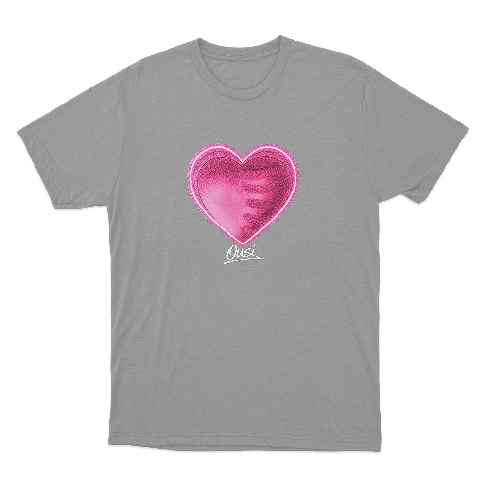 Ousi Heart Unisex T Shirt Grey Ousi Heart Unisex T Shirt Grey
